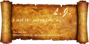 Laufik Jeremiás névjegykártya